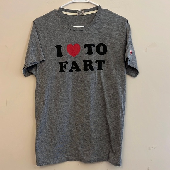 Homage I Heart to Fart Heather Gray Short Sleeve T Shirt Size Medium - Picture 1 of 4